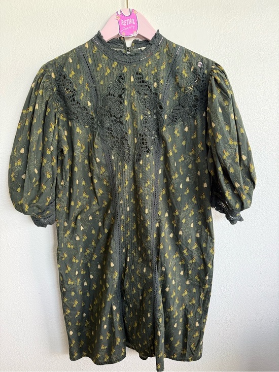 FARM Rio Dresses & Skirts - Farm Rio Military Cashew Puff Sleeve Tunic Dress